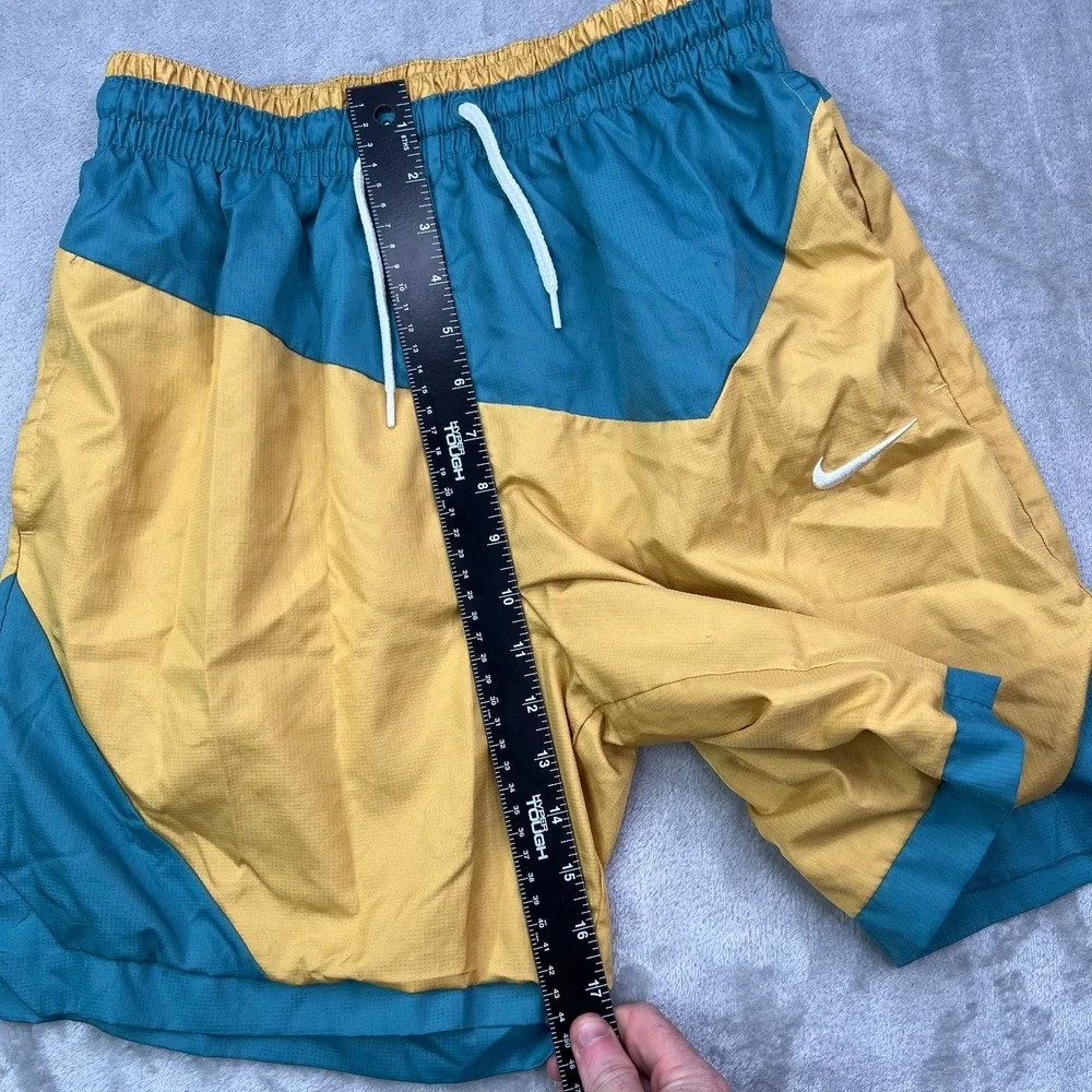 Nike Shorts Men Small Blue Yellow Colorblock DNA Woven Drawstring Crossfit Lined